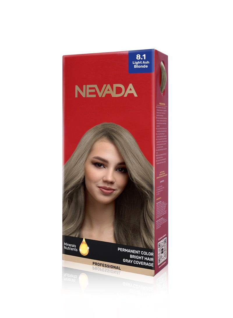 Nevada Women's Hair Dye Shade 8.1 (Light Ash Blonde)